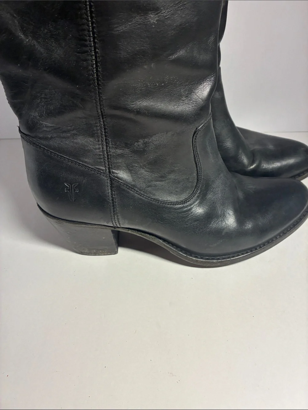 Frye Jackie Black Leather Knee-High Women's Boots 8.5 b